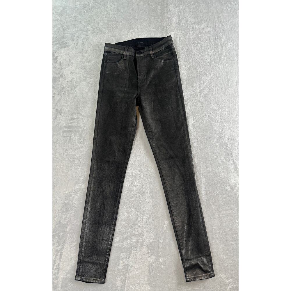 J Brand Maria High Rise Skinny Silver Lament Denim Pants - Size 27